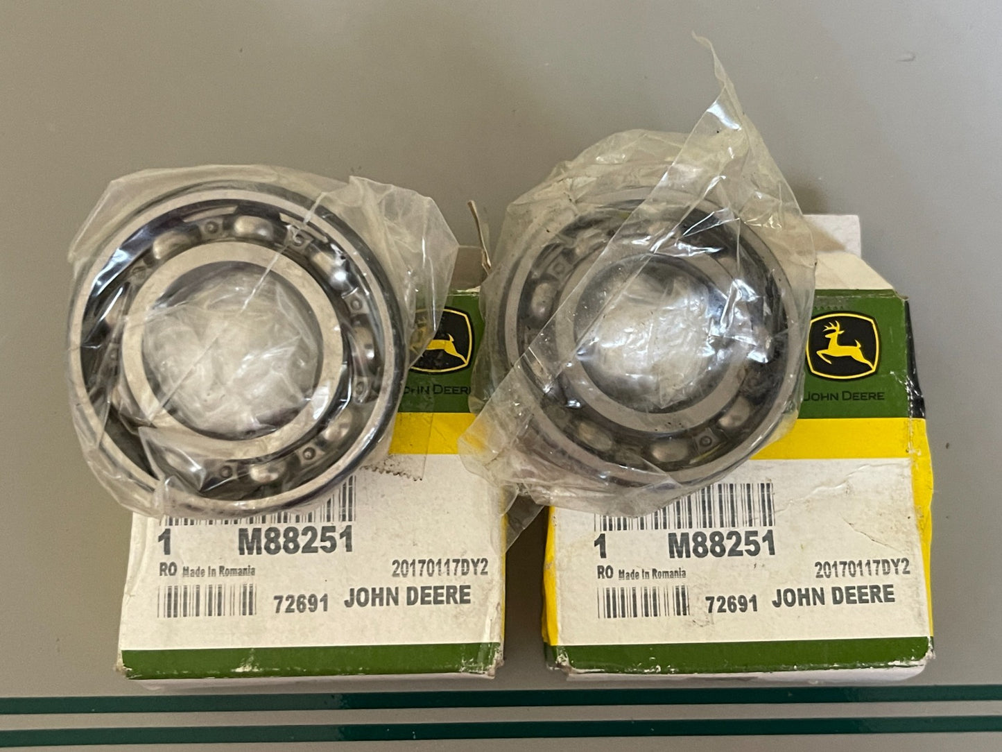 John Deere M88251 NEW OEM Spindle Ball Bearing 25x52x15mm (LOT OF 2) 0720