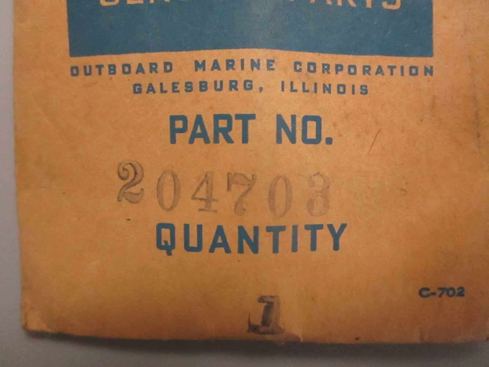 *NEW OEM* 0810 OMC Johnson Evinrude Needle Valve 204703 0204703