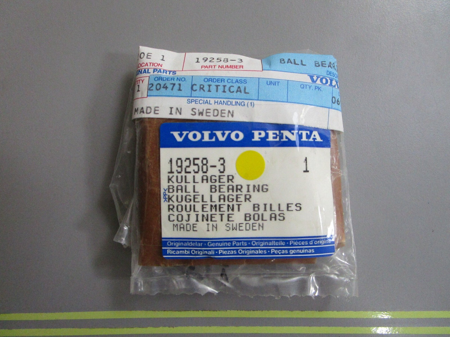 *NEW OEM* 0810 Volvo Penta Ball Bearing 19258-3