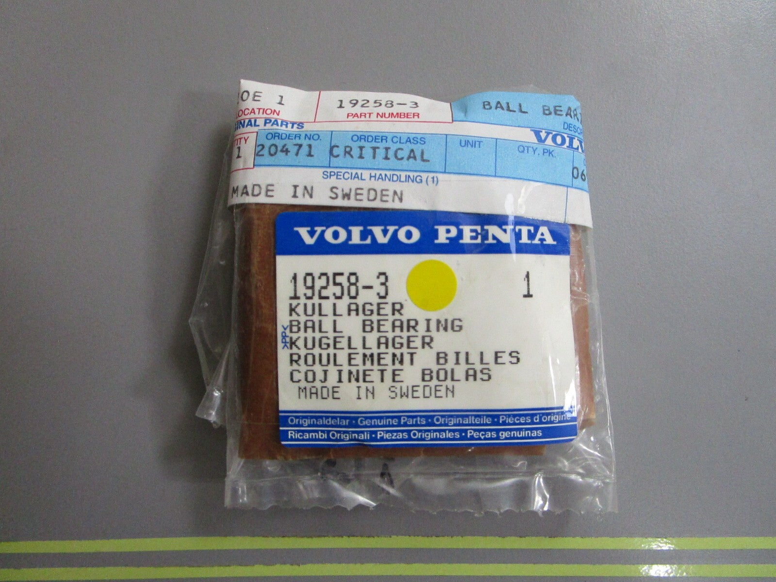 *NEW OEM* 0810 Volvo Penta Ball Bearing 19258-3