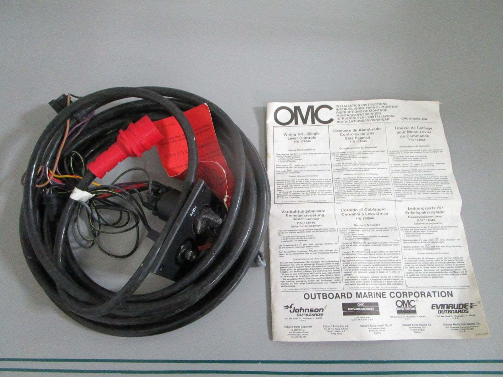 OMC NEW OEM Wiring Kit 174644 Johnson Evinrude Marine Outboard NOS Genuine 0820