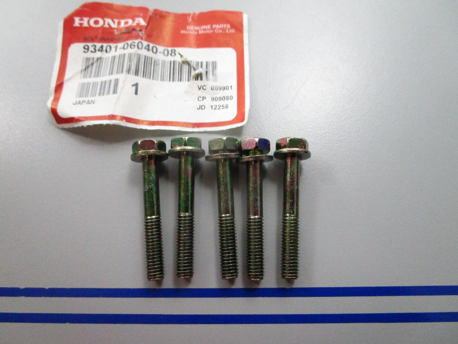 NEW OEM (LOT OF 5) 93401-06040-08 Honda Washer Bolt 0810
