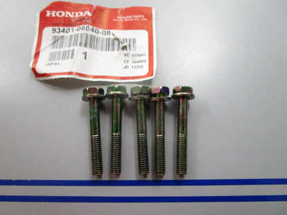 NEW OEM (LOT OF 5) 93401-06040-08 Honda Washer Bolt 0810