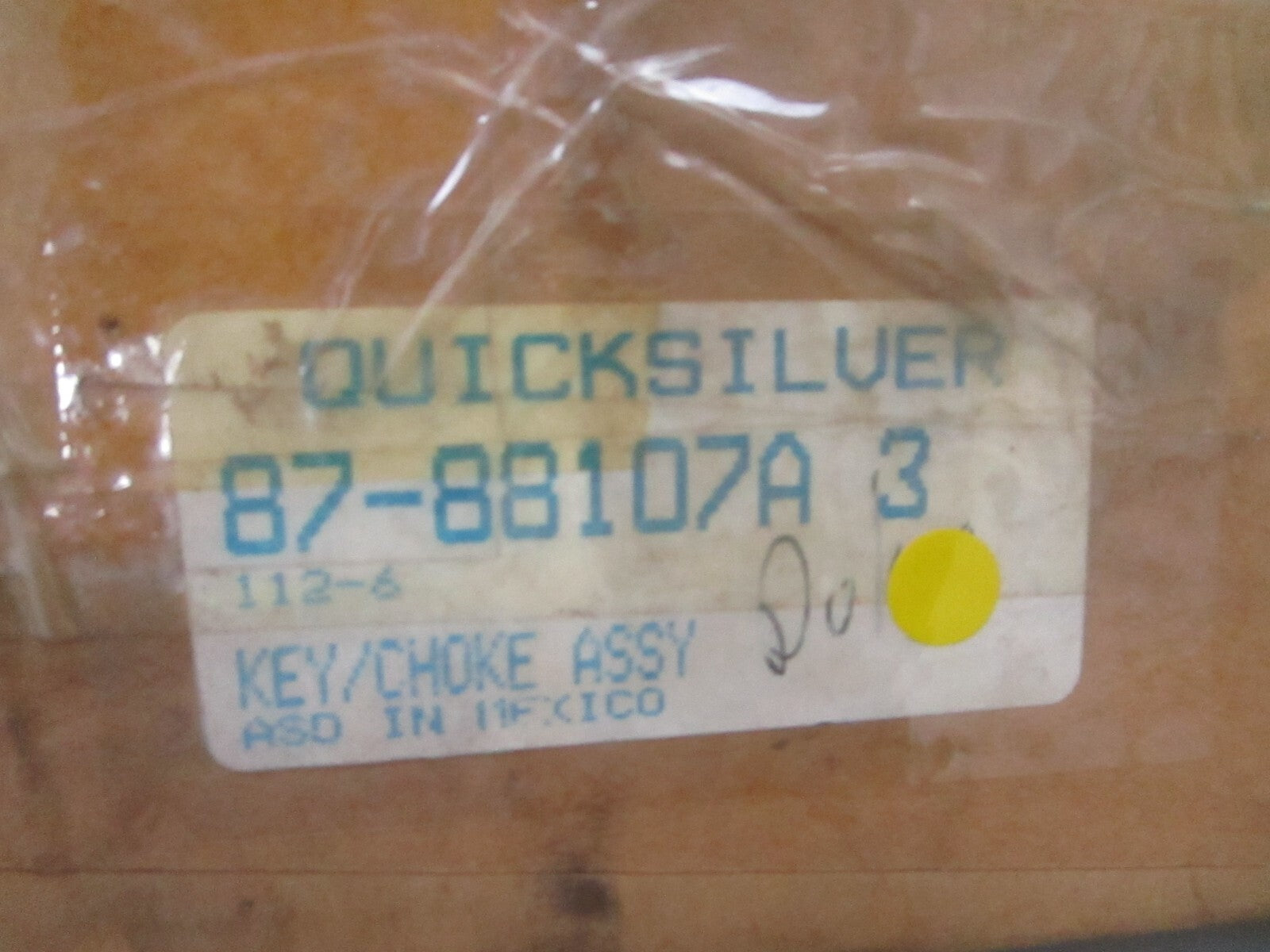 *NEW OEM* 0810 Mercury Quicksilver Key & Choke Assembly 87-88107A3