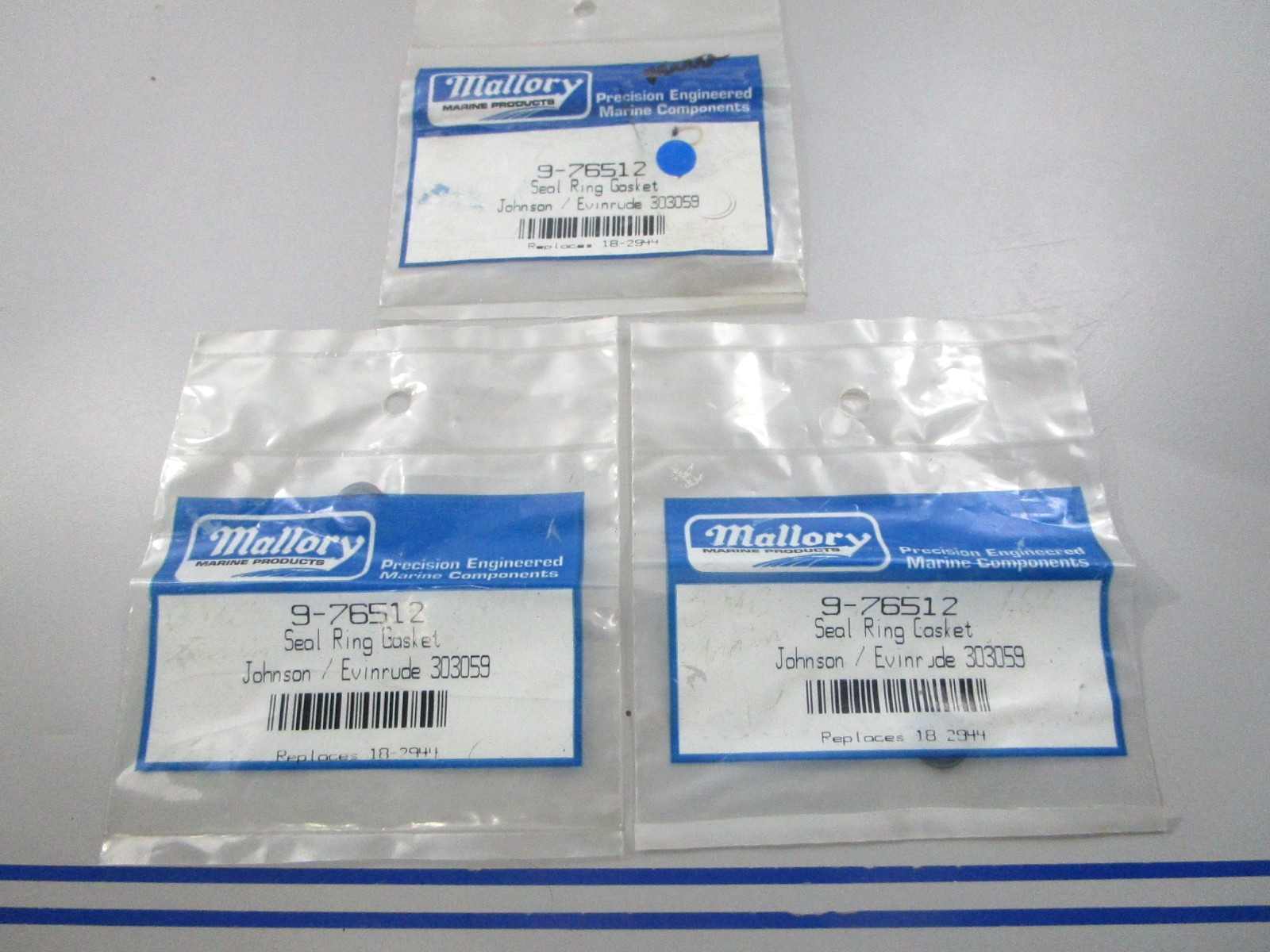 NEW (LOT OF 3) 9-76512 Replaces: Evinrude 303059 Mallory Seal Ring Gasket 0810