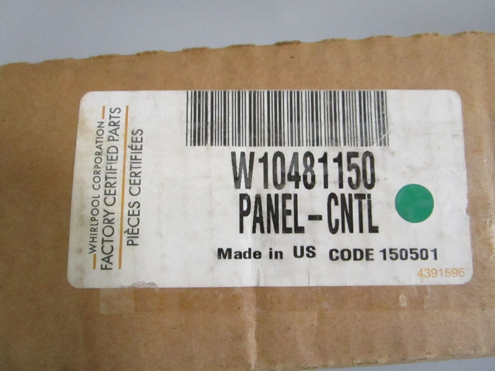 Whirlpool NEW OEM Dishwasher Control Panel W10481150 Genuine Factory Part 0820