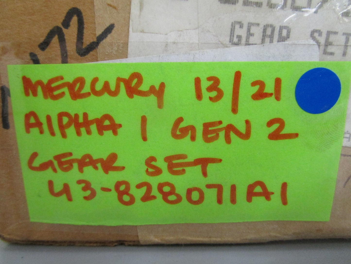 *NEW OEM* 0820 Mercury Quicksilver 13/21 Alpha 1 Gen 2 Gear Set 43-828071A1