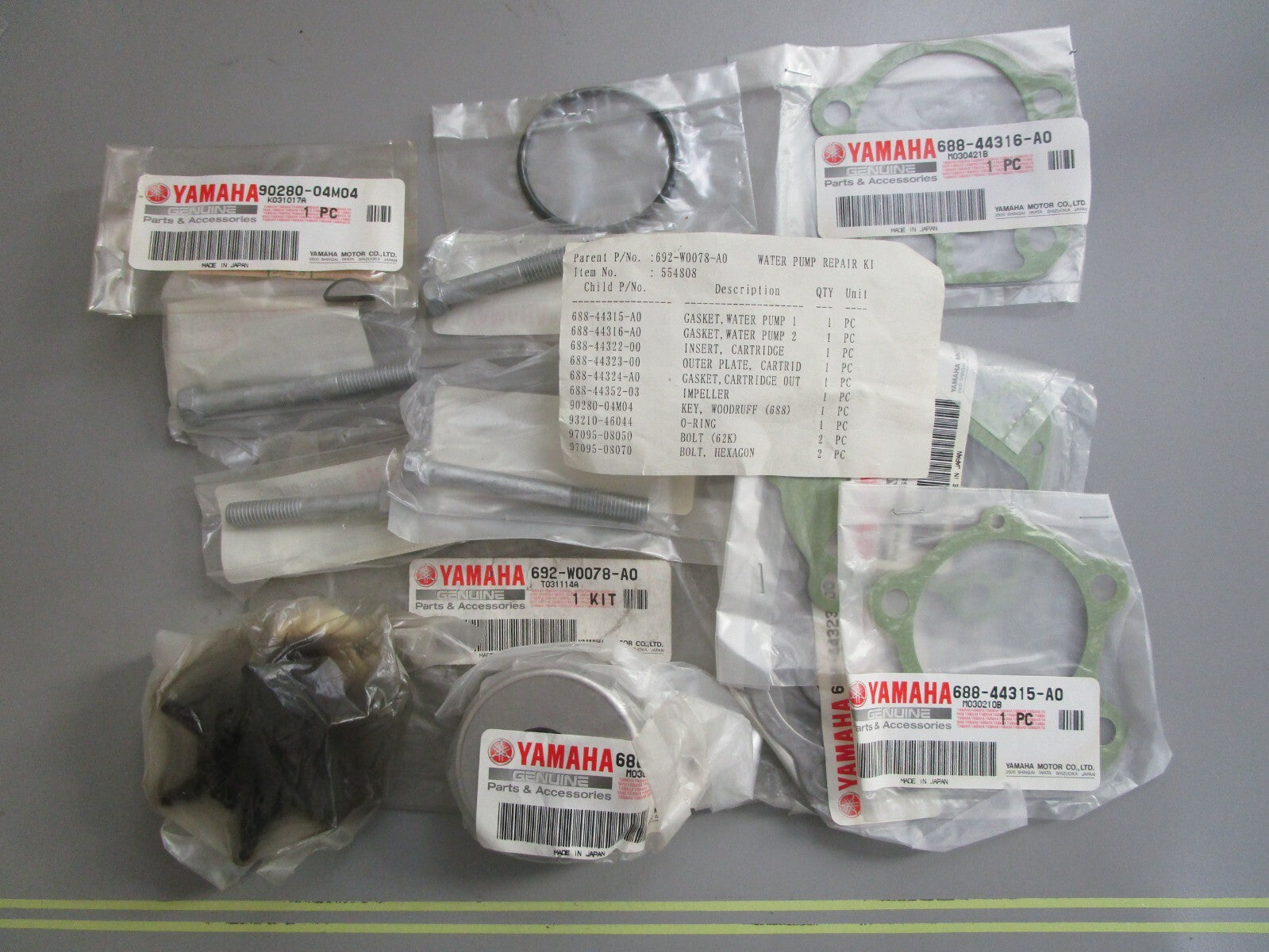 *NEW OEM* 0820 Yamaha Water Pump Repair Kit 692-W0078-A0-00