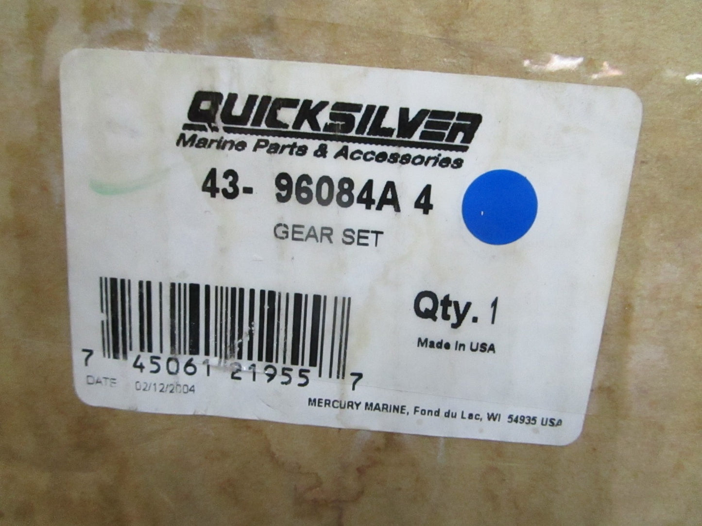 *NEW OEM* 0820 Mercury Quicksilver Gear Set 43-96084A4