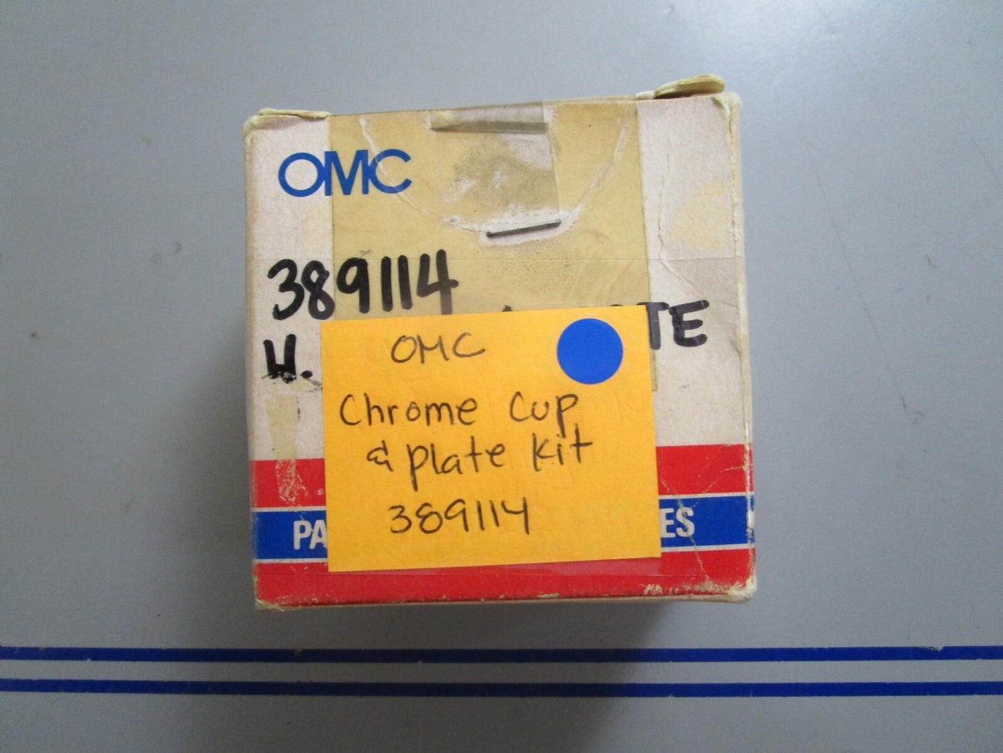 *NEW OEM* 0810 OMC Johnson Evinrude Chrome Cup & Plate Kit 389114 0389114