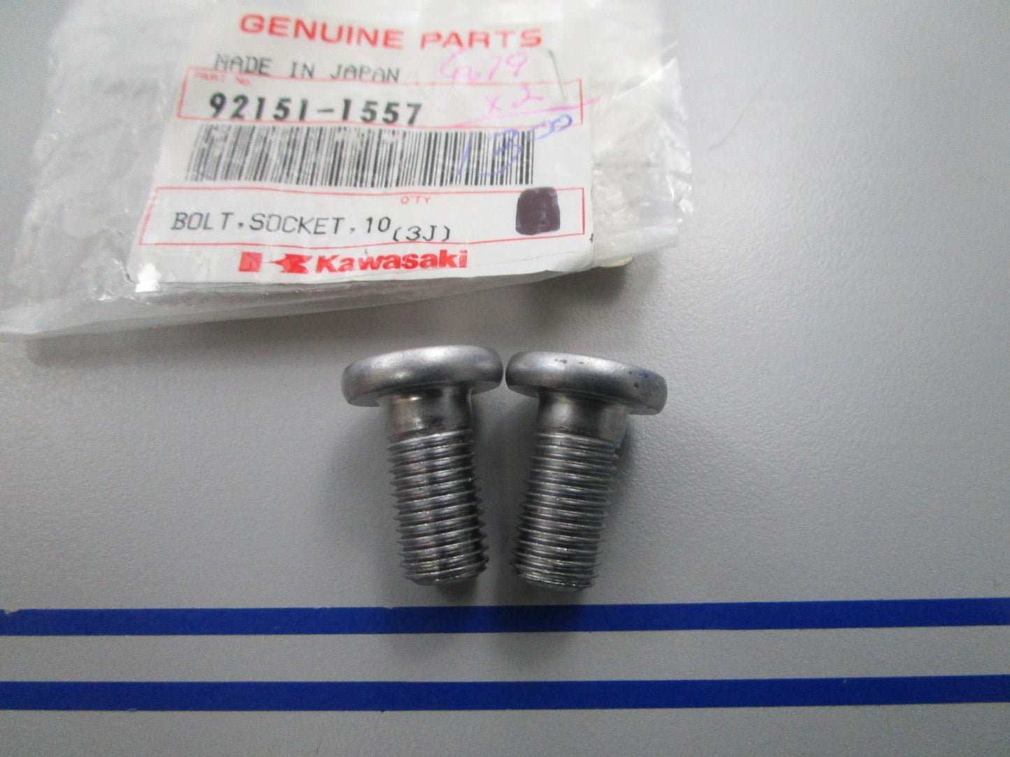 NEW OEM (LOT OF 2) Kawasaki 92151-1557 10 x 20 Socket Bolt 0810