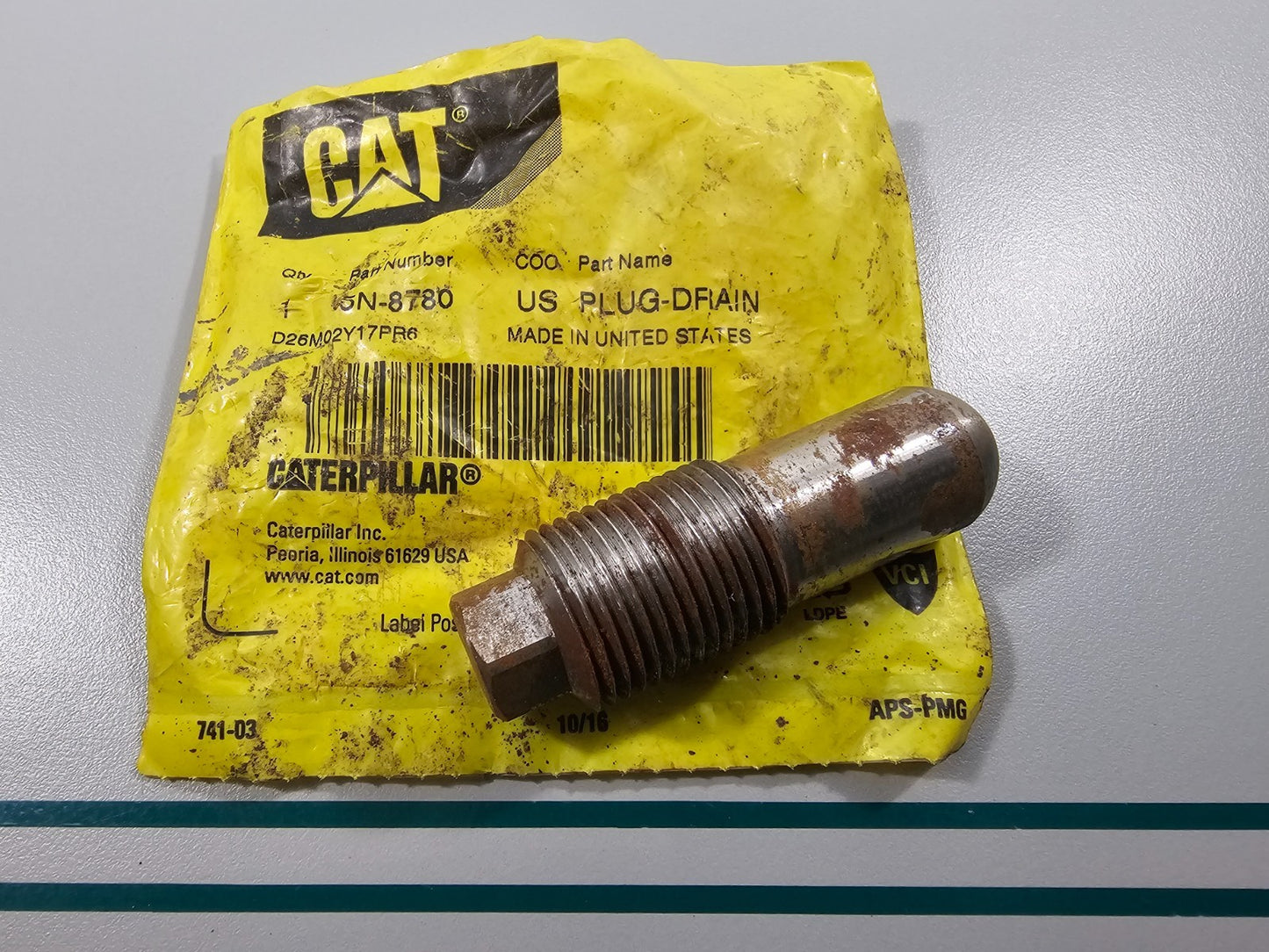 NEW OEM 5N-8780 CAT Drain Plug 0810