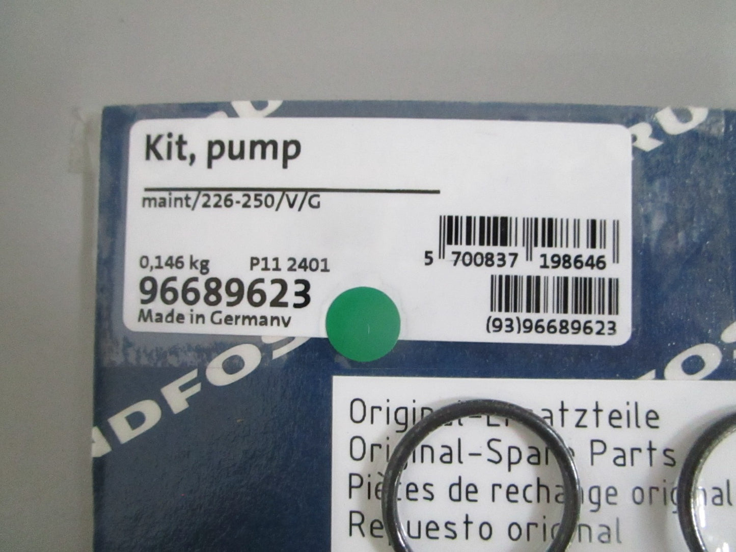 Grundfos 96689623 Pump Kit Maint 226-250 Viton Glass NOS NEW OEM 0820
