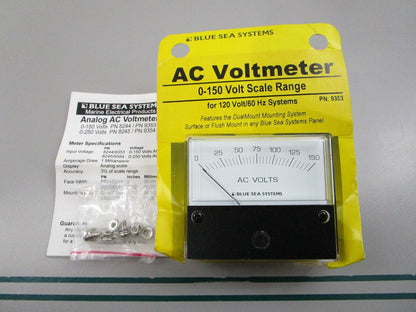 NEW 9353 Blue Sea Systems AC Analog Voltmeter 0-150V 0810