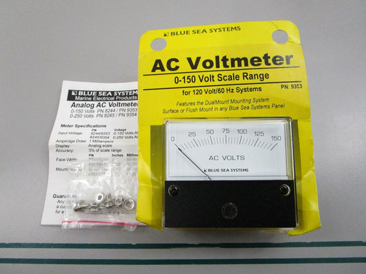 NEW 9353 Blue Sea Systems AC Analog Voltmeter 0-150V 0810