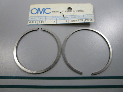 NEW OEM 386279 0386279 OMC Johnson Evinrude 2 Piston Ring Set 0810