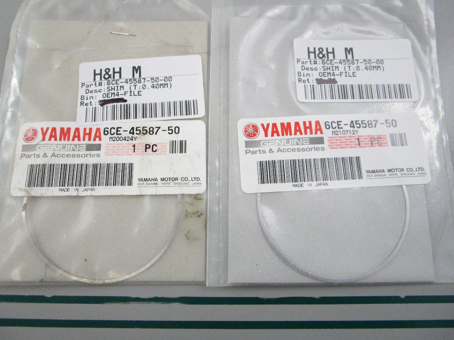 NEW OEM 6CE-45587-50-00 Yamaha (T:0.40mm) Shim 0810