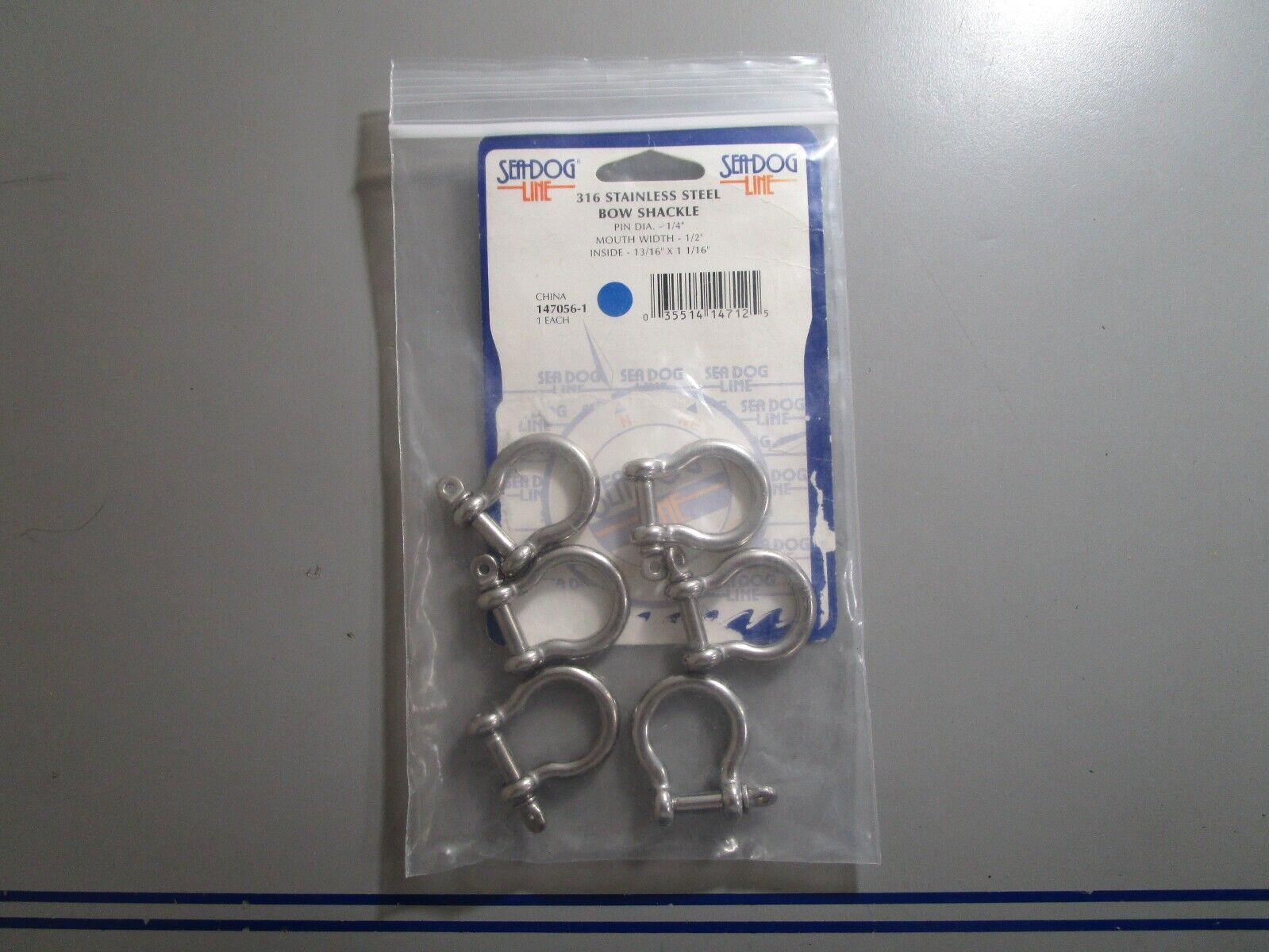 *NEW* (LOT OF 6) 0810 Sea-Dog 316 Stainless Steel Bow Shackle 147056-1
