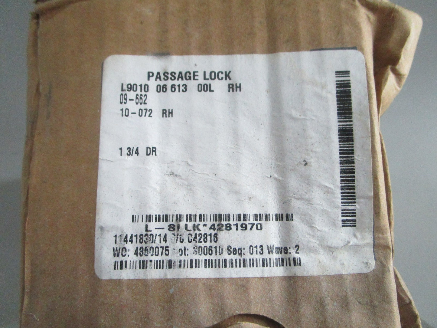 NEW OEM L9010 06 613 Schlage Passage Lock 0820