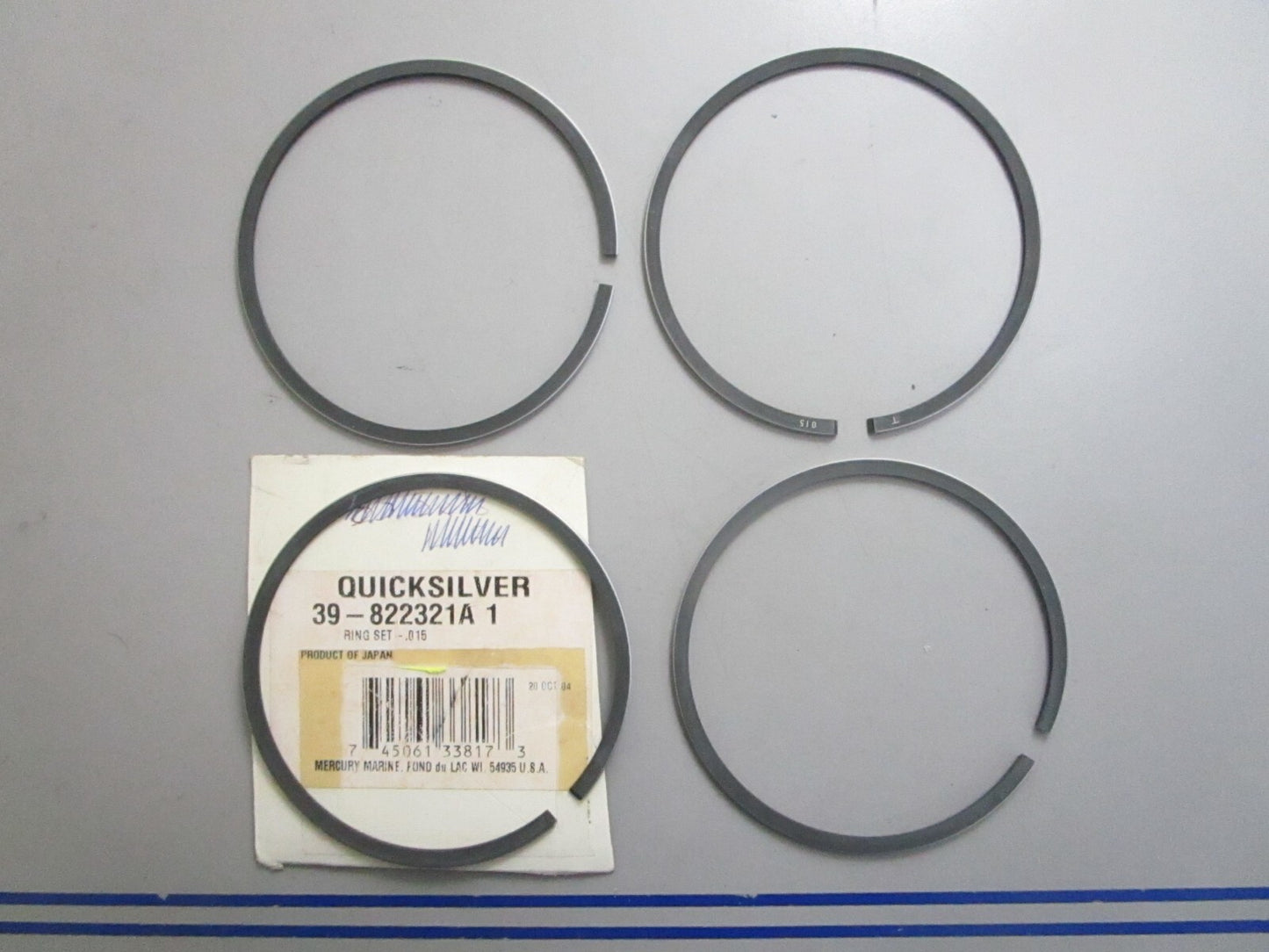 *NEW OEM* 0820 Mercury Quicksilver 4 Piston Ring Set 39-822321A1