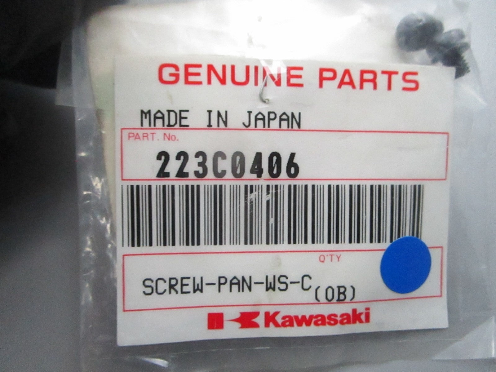 NEW OEM (LOT OF 2) Kawasaki 223C0406 Pan Screw 0810