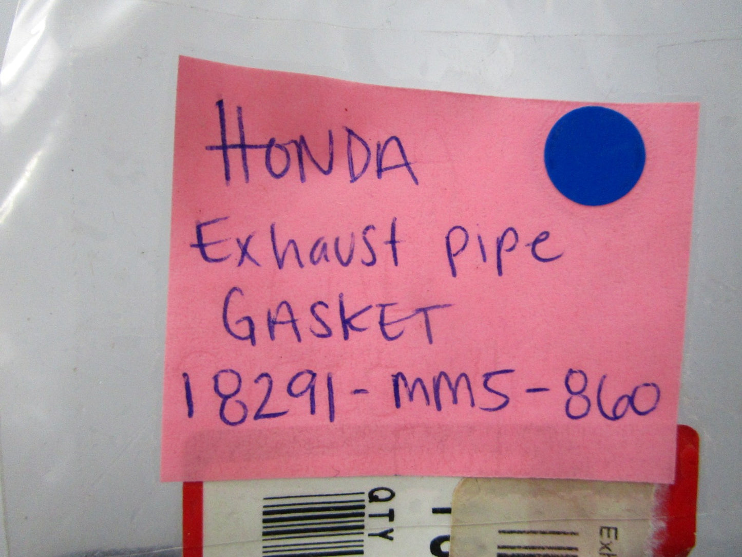 *NEW OEM* 0810 Honda Exhaust Pipe Gasket 18291-MM5-860