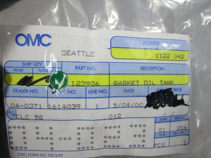 NEW OEM (LOT OF 4) 123906 0123906 OMC Johnson Evinrude Oil Tank Gasket 0810