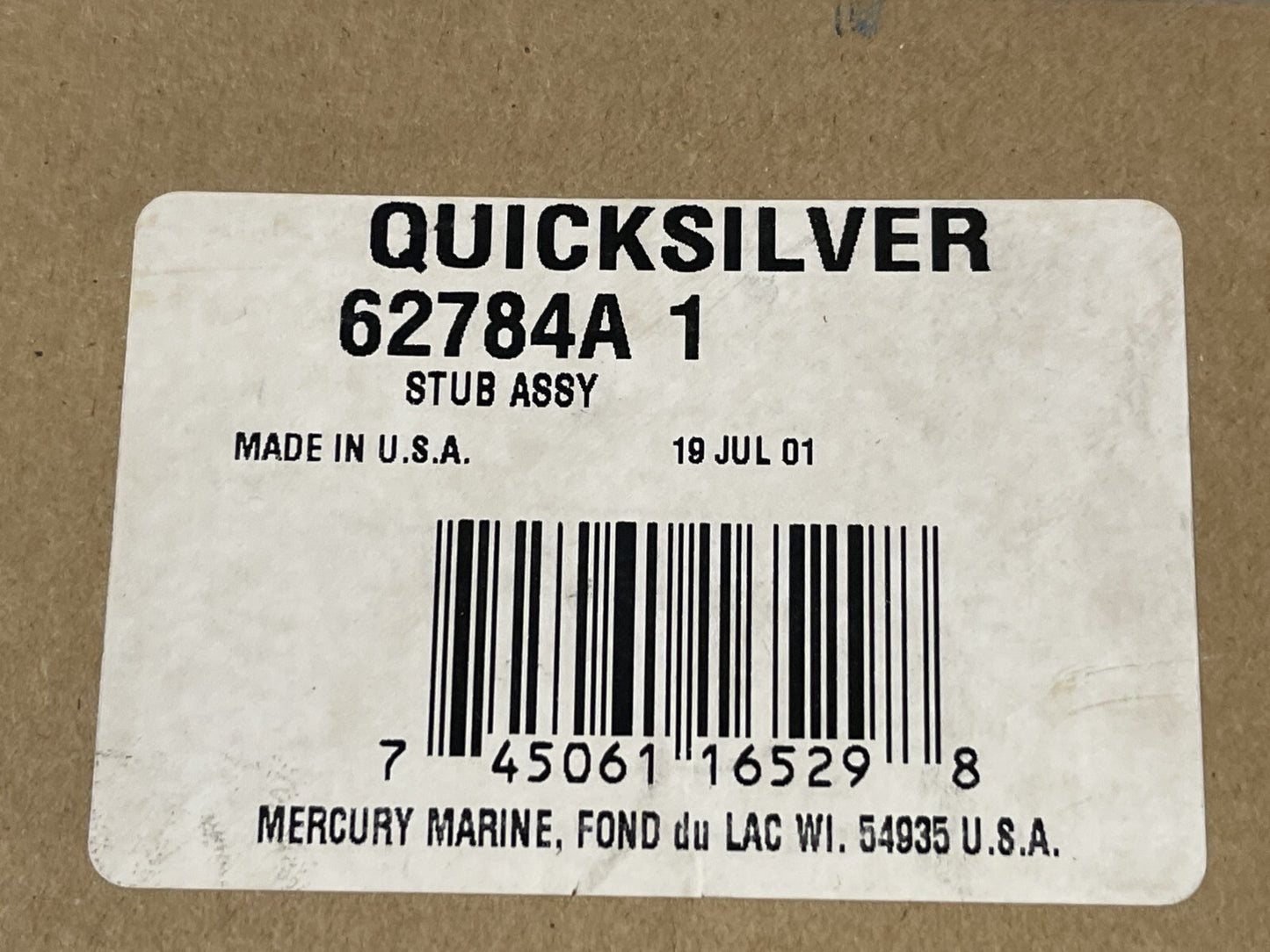 *NEW OEM* 0670 Mercury Quicksilver  Stub Assembly 62784A1