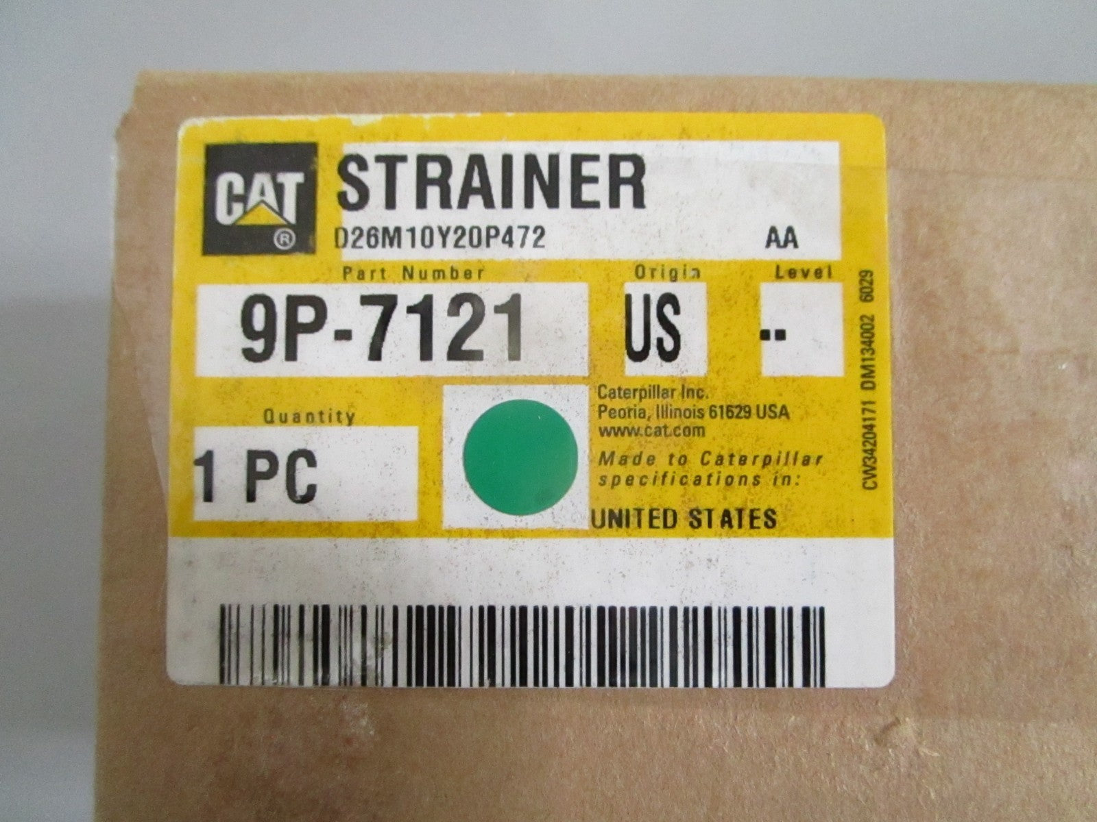 Caterpillar 9P-7121 NEW OEM Fuel Tank Strainer CAT Excavator Dozer Loader 0820