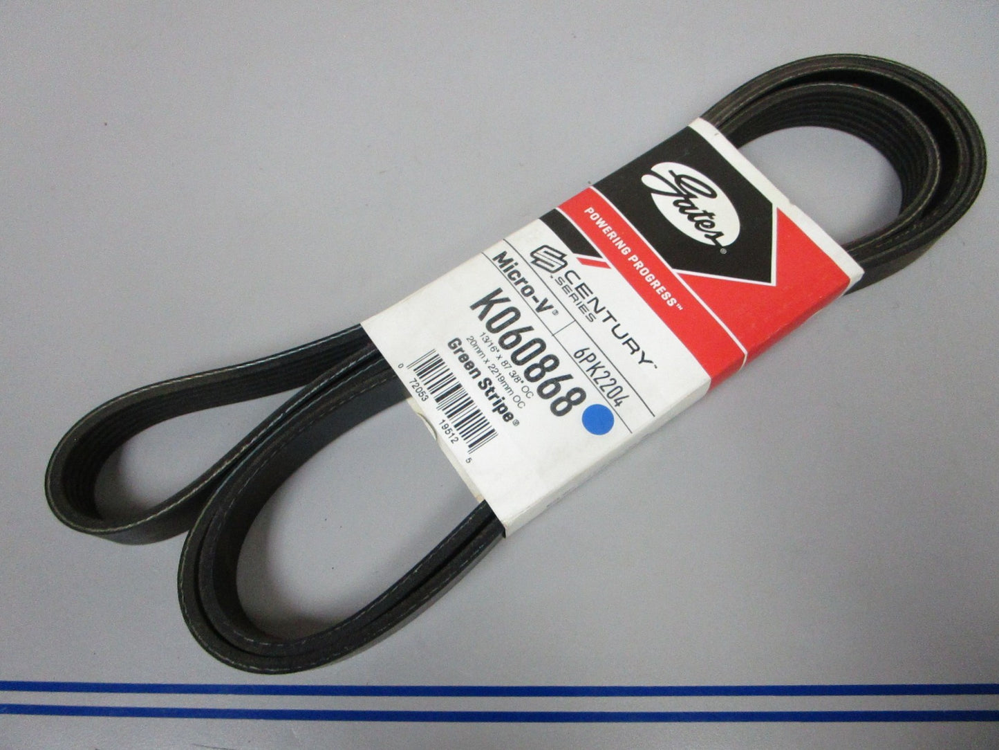 NEW K060868 Gates Micro-V Green Stripe 13/16" x 87 ⅜" Serpentine Belt 0720