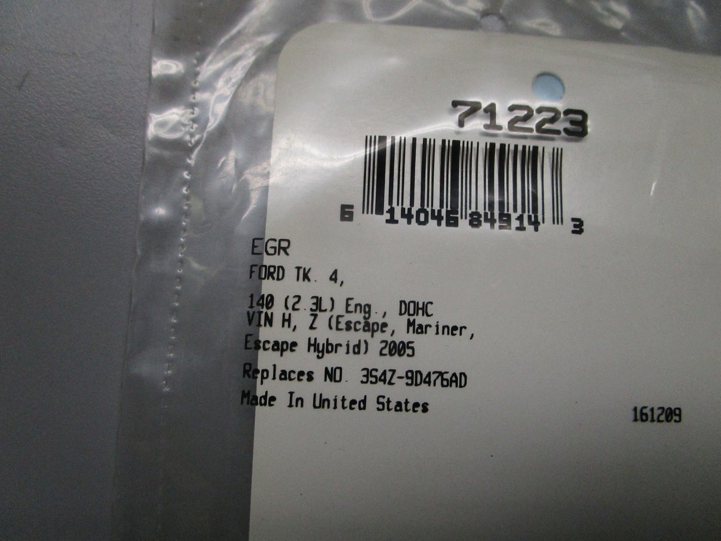 *NEW* 0810 Fel-Pro EGR Gasket 71223 Replaces: 3547-9D476AD
