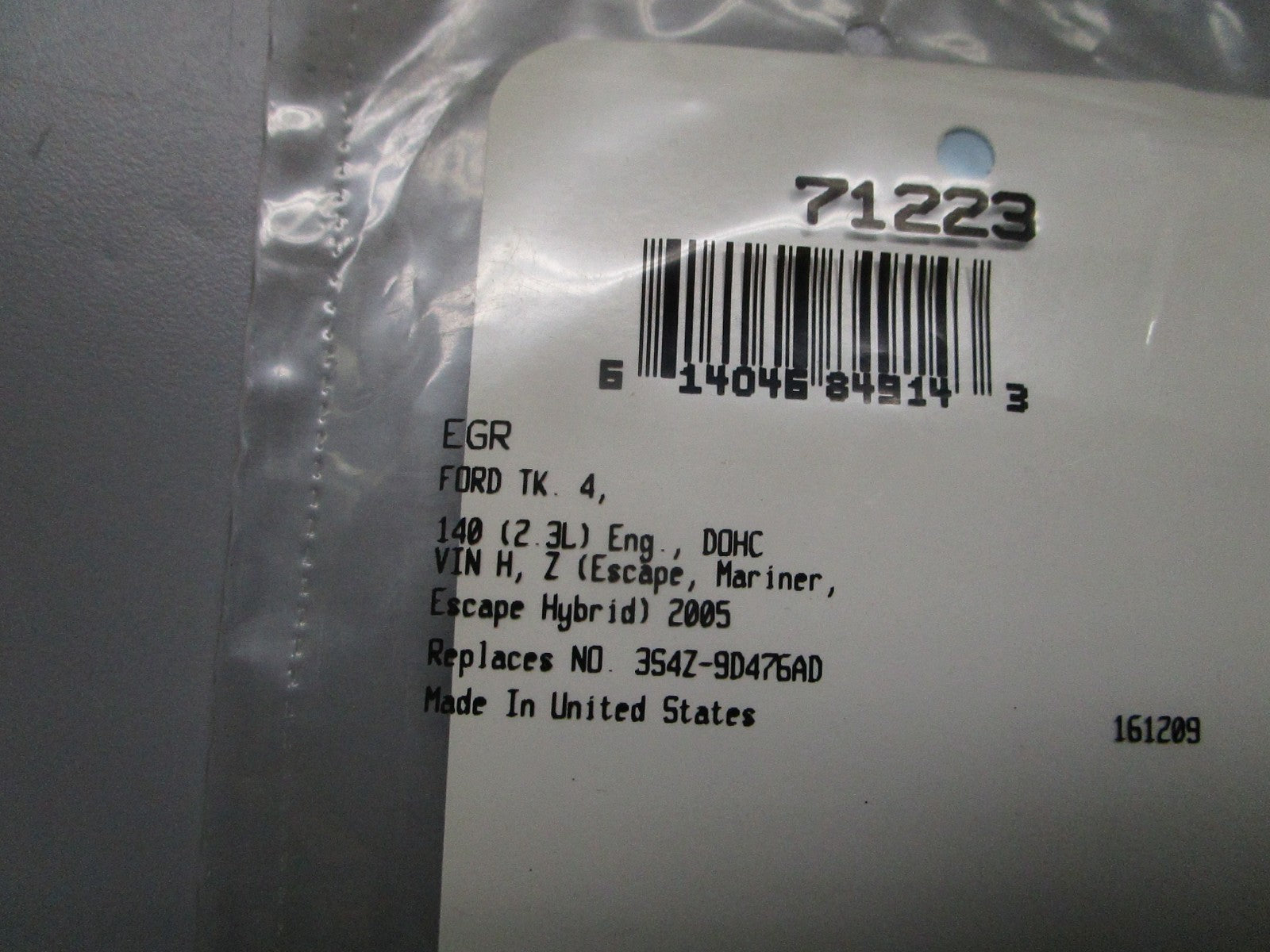 *NEW* 0810 Fel-Pro EGR Gasket 71223 Replaces: 3547-9D476AD