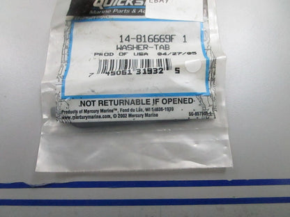 *NEW OEM* 0810 Mercury Quicksilver Tab Washer 14-816669F1
