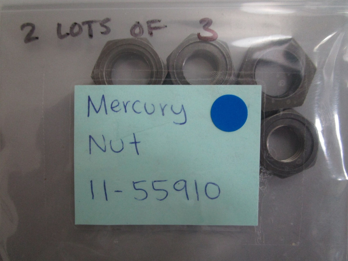 *NEW OEM* (LOT OF 3) 0770 Mercury Quicksilver Nut 11-55910