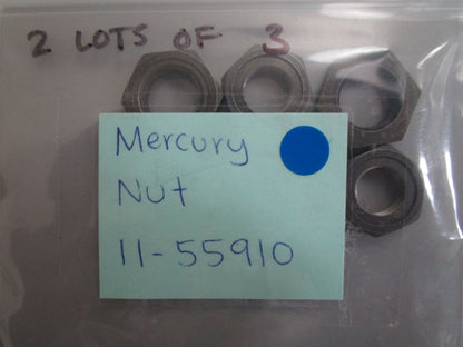 *NEW OEM* (LOT OF 3) 0770 Mercury Quicksilver Nut 11-55910