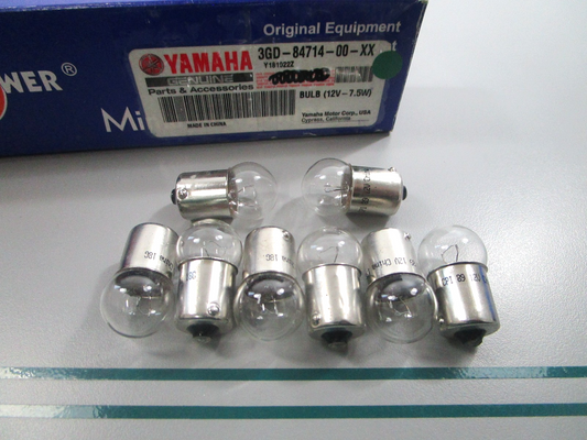 NEW OEM (LOT OF 8) 3GD-84714-00-XX Yamaha 12V 7.5W Bulb 0810