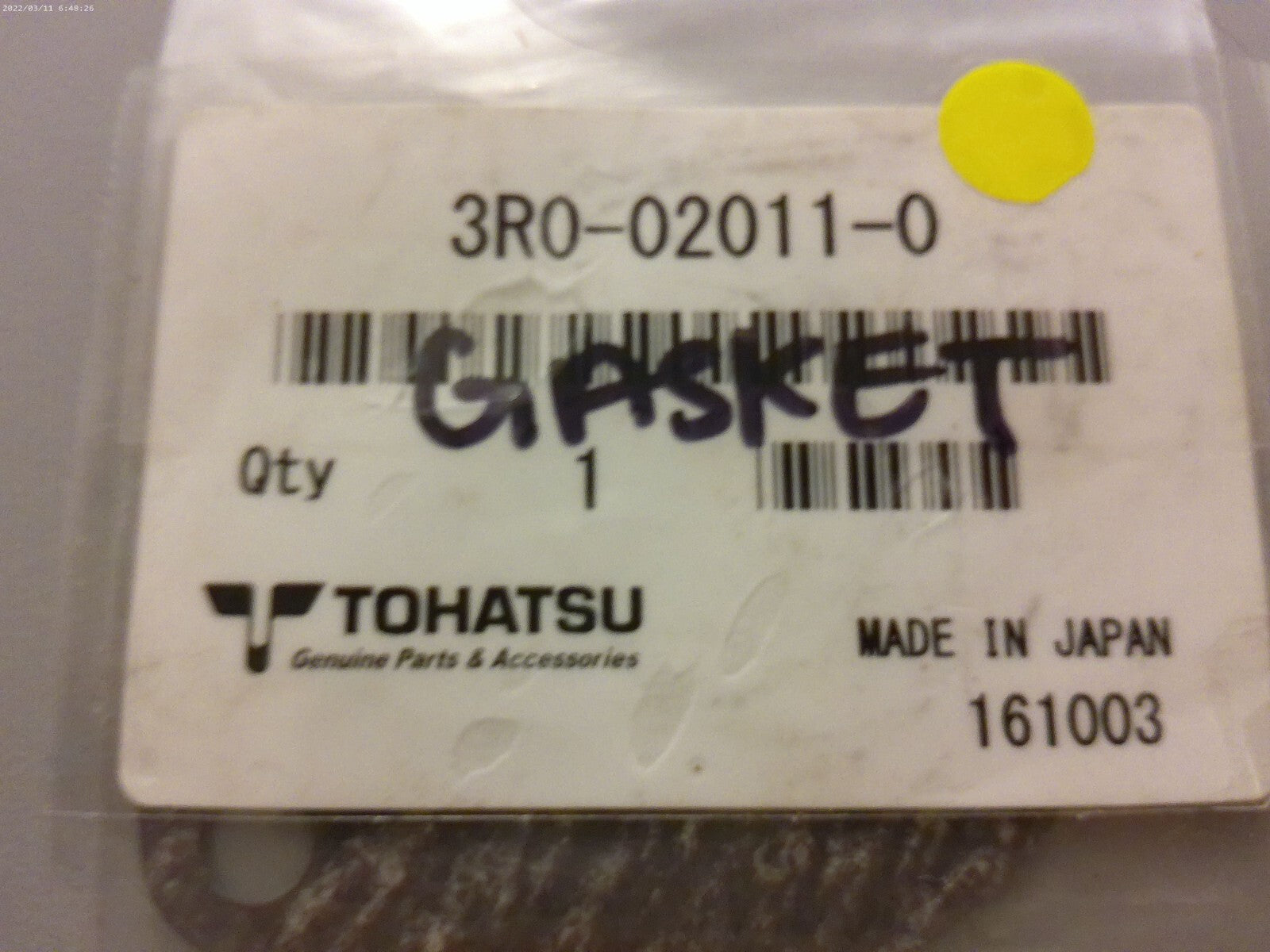 *NEW OEM* 0810 Tohatsu Gasket 3R0-02011-0 3R0020110