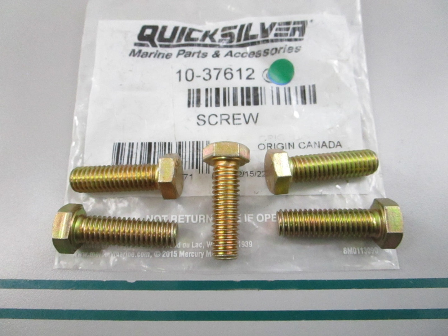 NEW OEM (LOT OF 5) 10-37612 Mercury Quicksilver Screw 0810