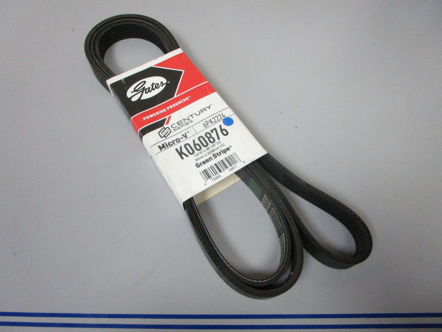 NEW K060876 Gates Micro-V Green Stripe 13/16" x 88 ⅛" Serpentine Belt 0720