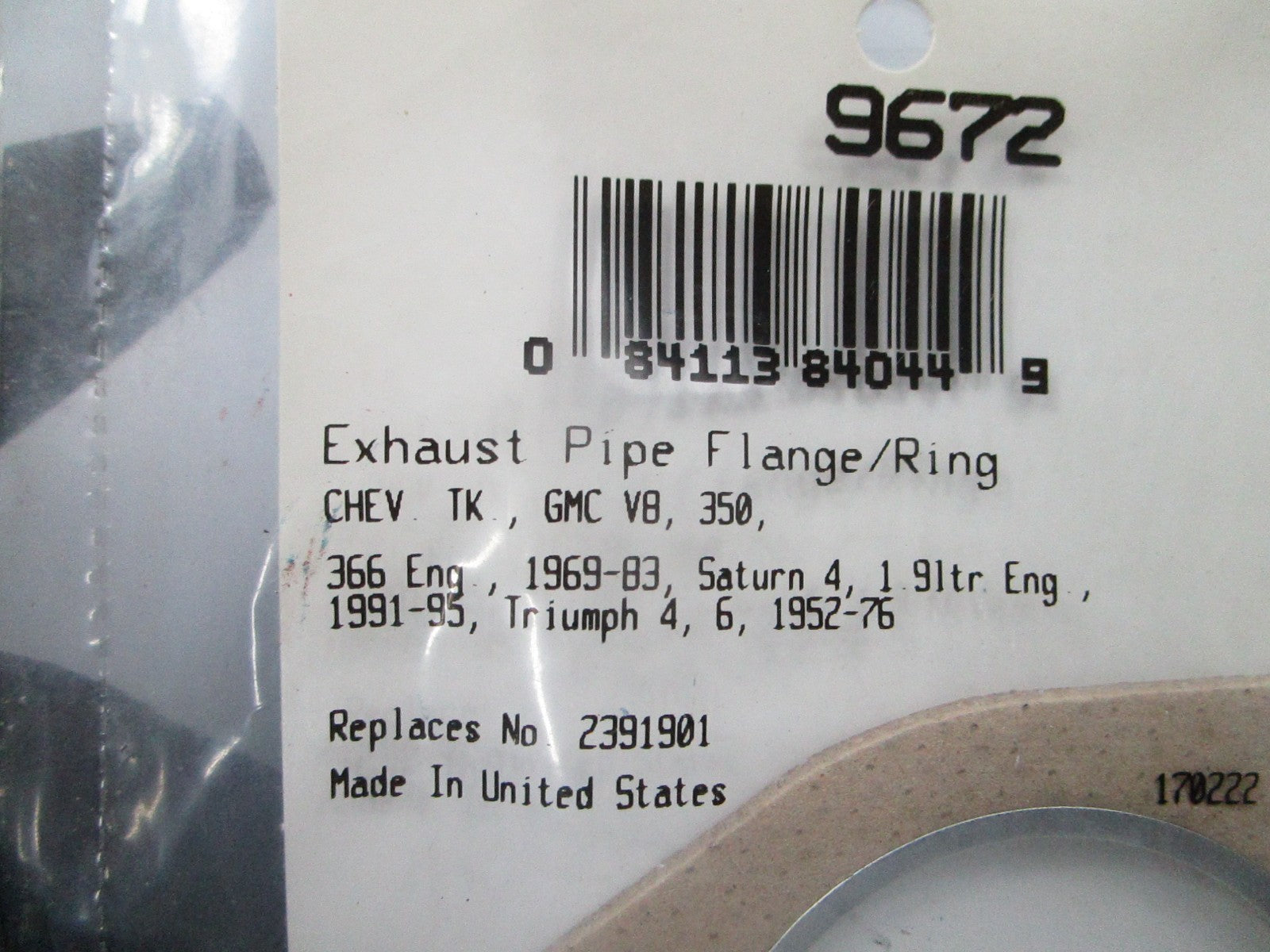 *NEW* 0810 Fel-Pro Gasket 9672
