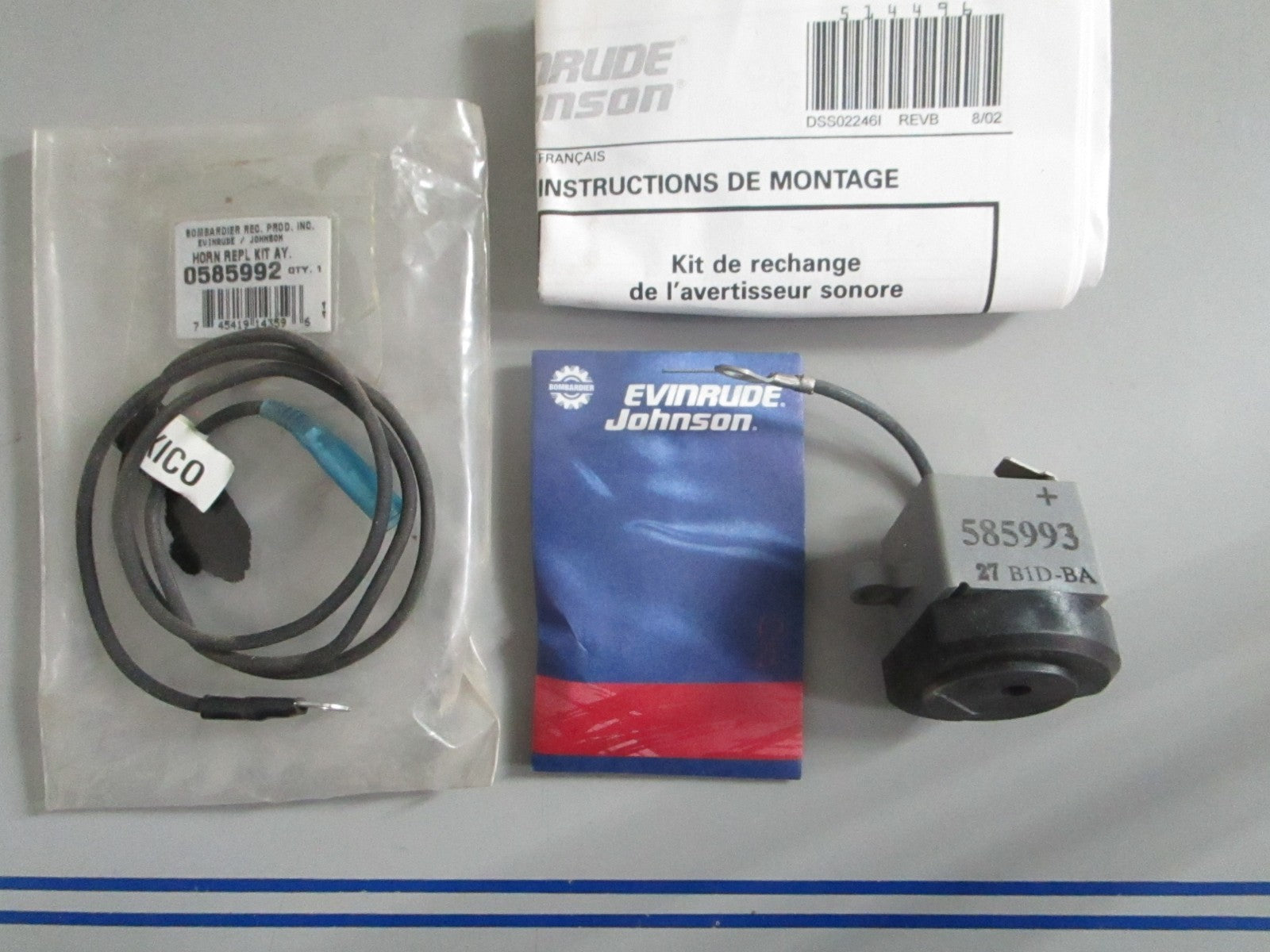 NEW OEM 585992 0585992 OMC Johnson Evinrude Horn Replacement Kit 0820