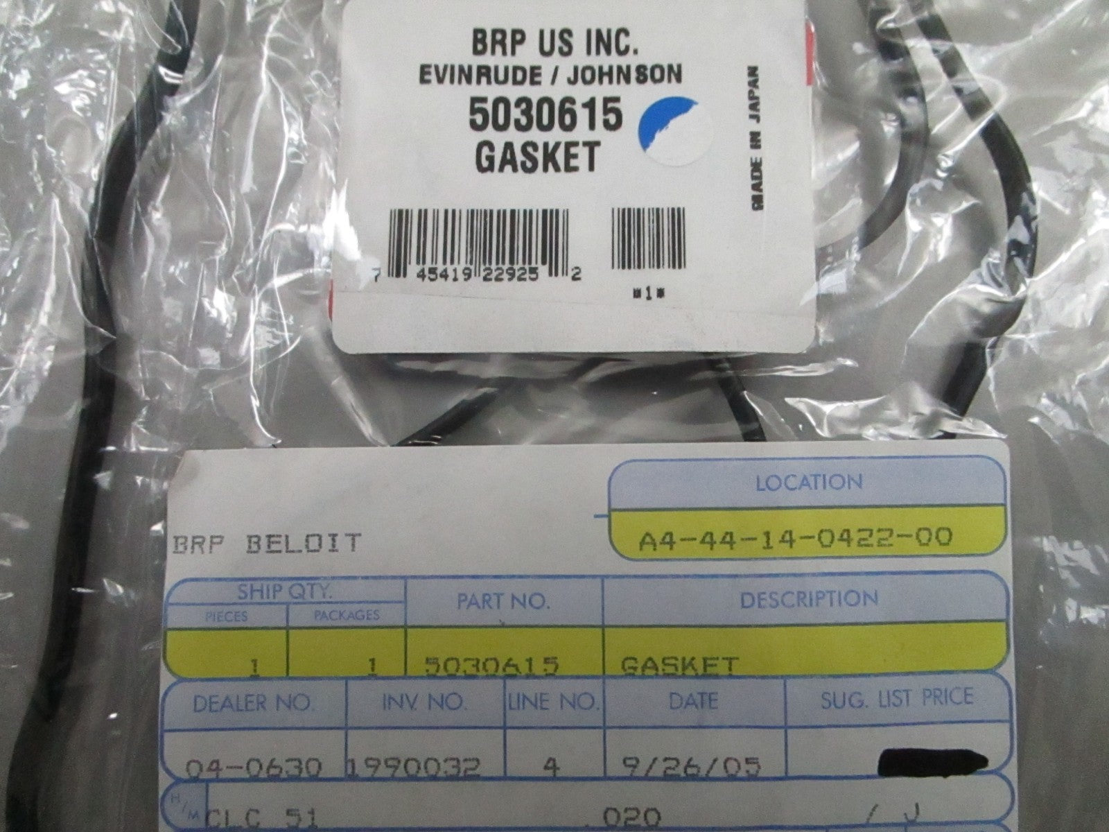 *NEW OEM* 0810 OMC Johnson Evinrude Gasket 5030615