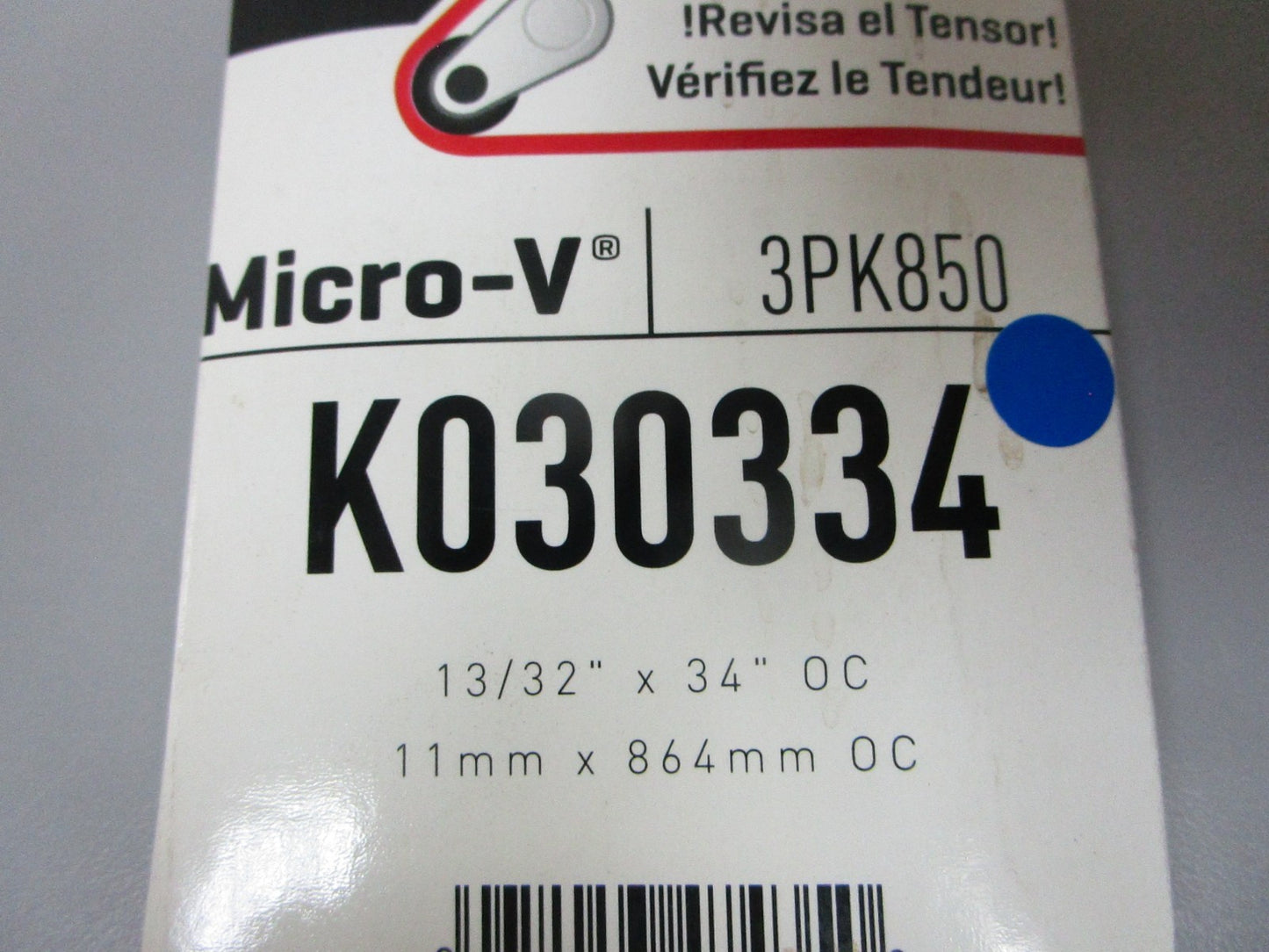 NEW K030334 Gates Micro-V 13/32" x 34" Serpentine Belt 0720