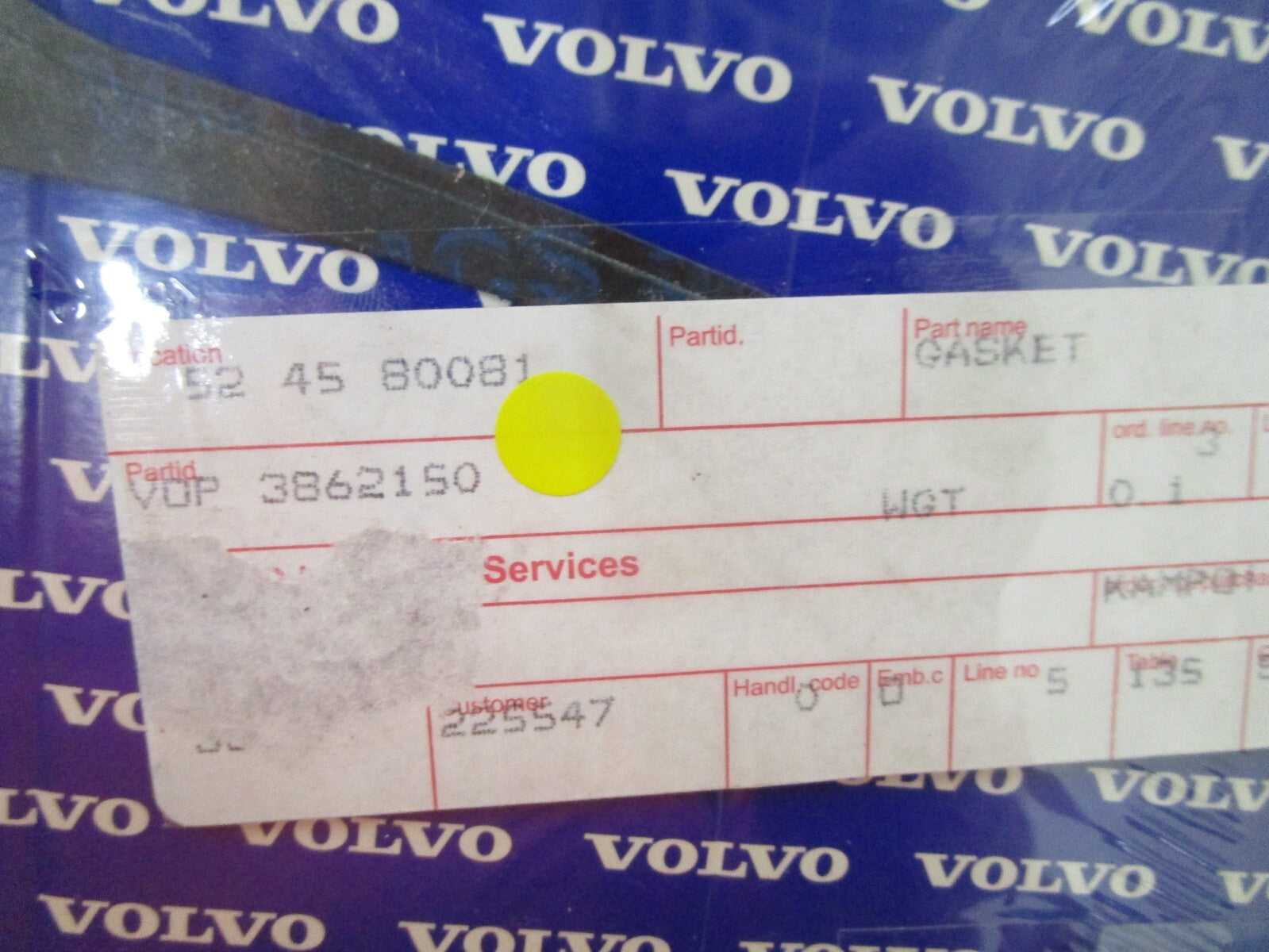 *NEW OEM* 0810 Volvo Penta Gasket 3862150