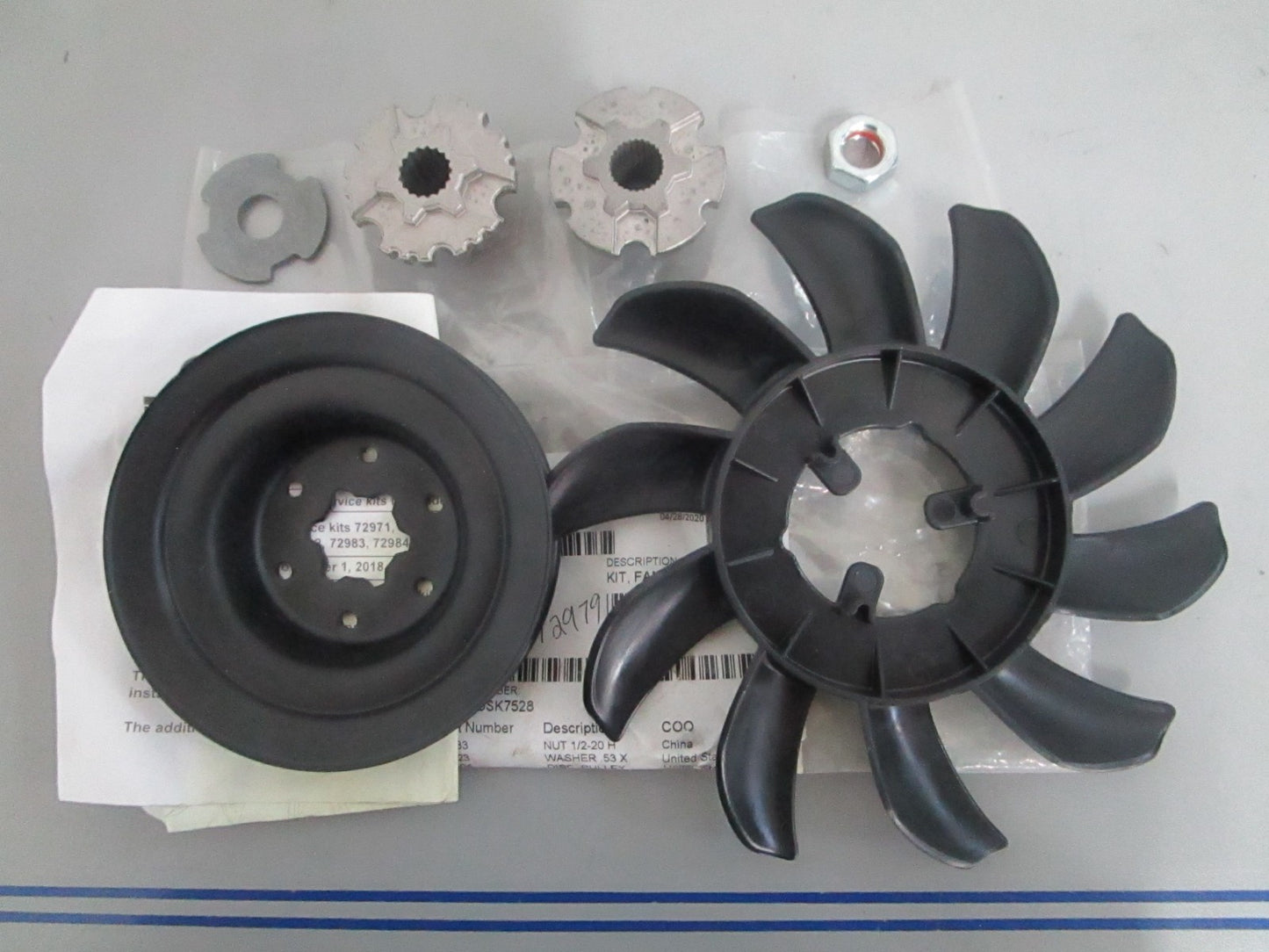NEW OEM 72979 Hydro-Gear Fan & Pulley Kit 0820