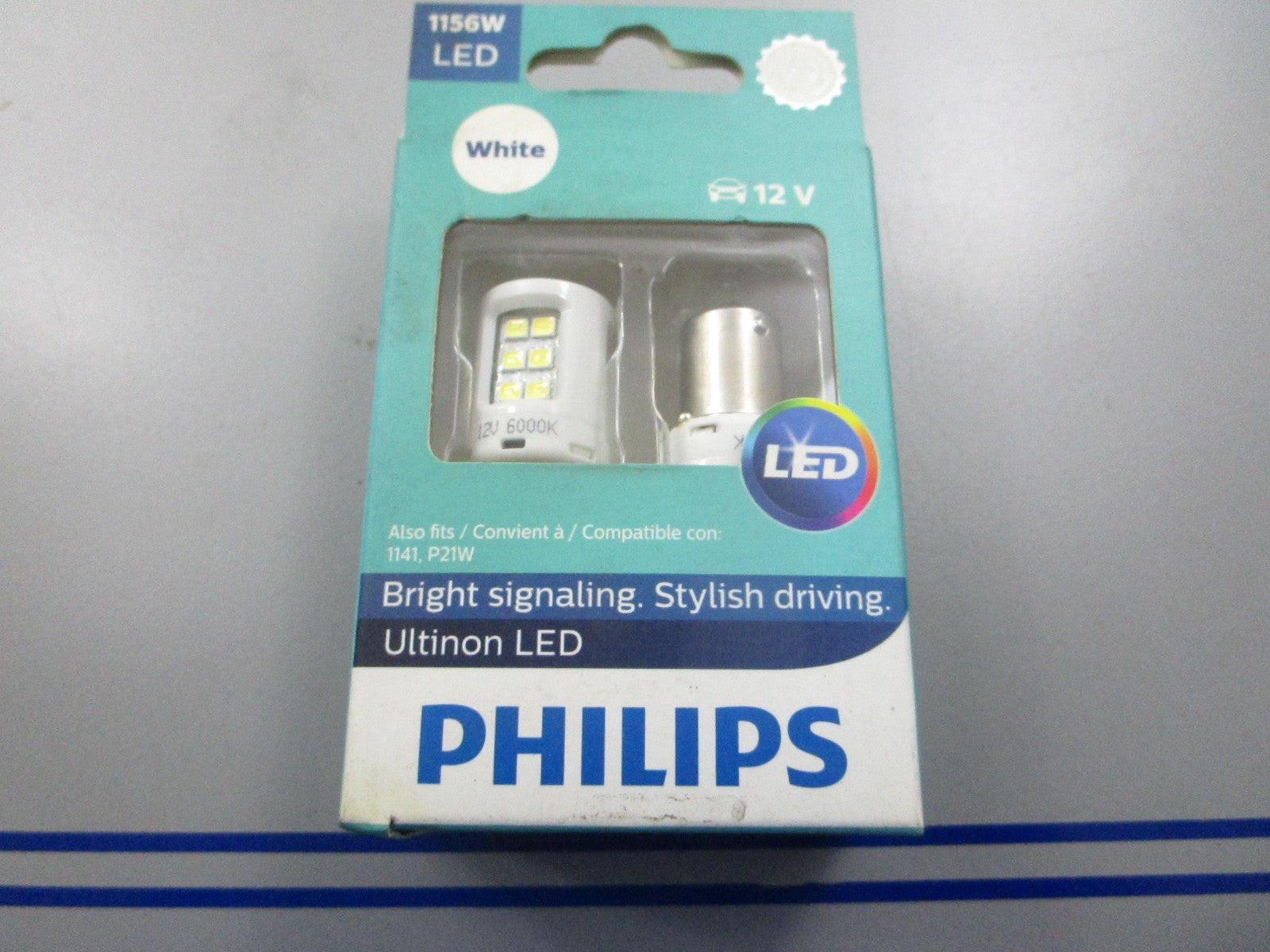 *NEW OEM* 0810 Phillips 13V Ultinion LED Car Signaling Bulb Set 1156ULWX2