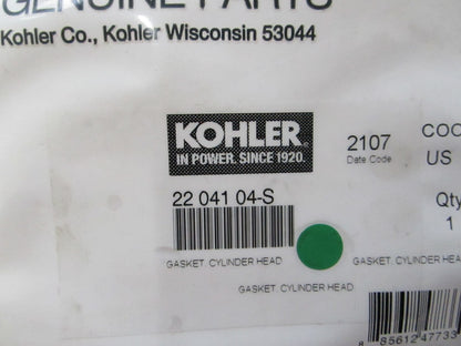 NEW OEM (LOT OF 2) 22 041 04-S Kohler Gasket 0810