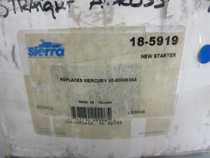 NEW 18-5919 Sierra Starter Replaces: 50-806963A4 Mercury 0820