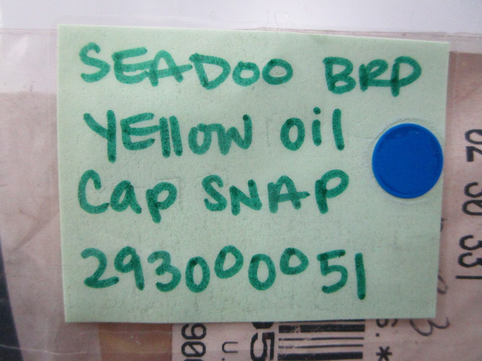 *NEW* (LOT OF 5) 0810 Sea-Doo BRP Yellow Oil Cap Snap 293000051