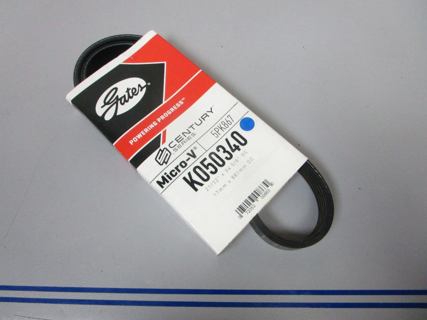 NEW K050340 Gates Micro-V 21/32" x 34 ⅝" Serpentine Belt 0720